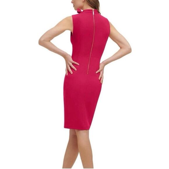 Calvin Klein Midi Dress In Pink Size 6 - Picture 3 of 8